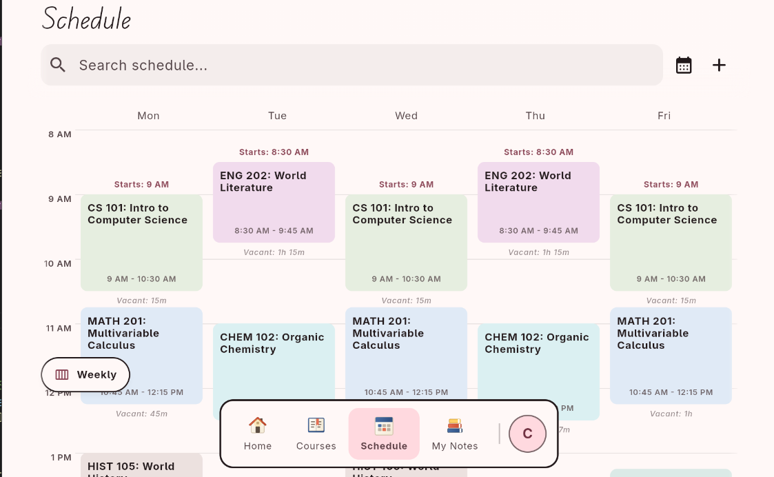 Schedule Tracking Preview